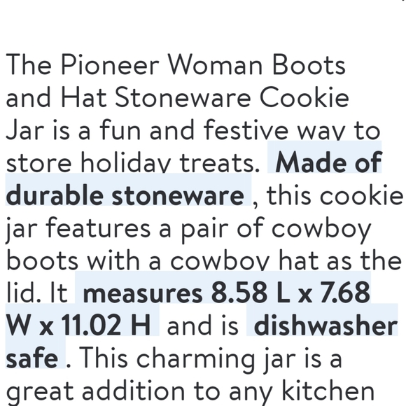 🎁 New Pioneer Woman Boots and Hat Cookie Jar - Picture 2 of 7